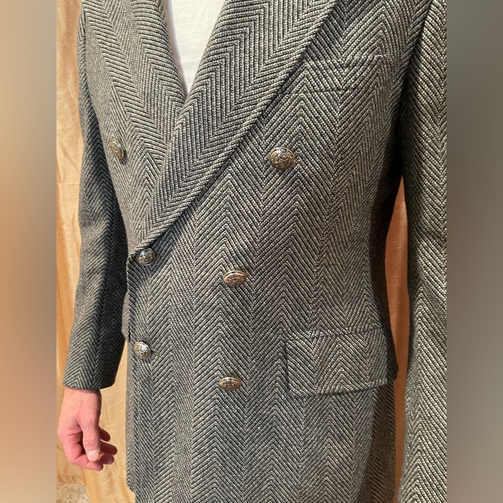 Men’s Herringbone Tweed Blazer Vintage 100% pure wool